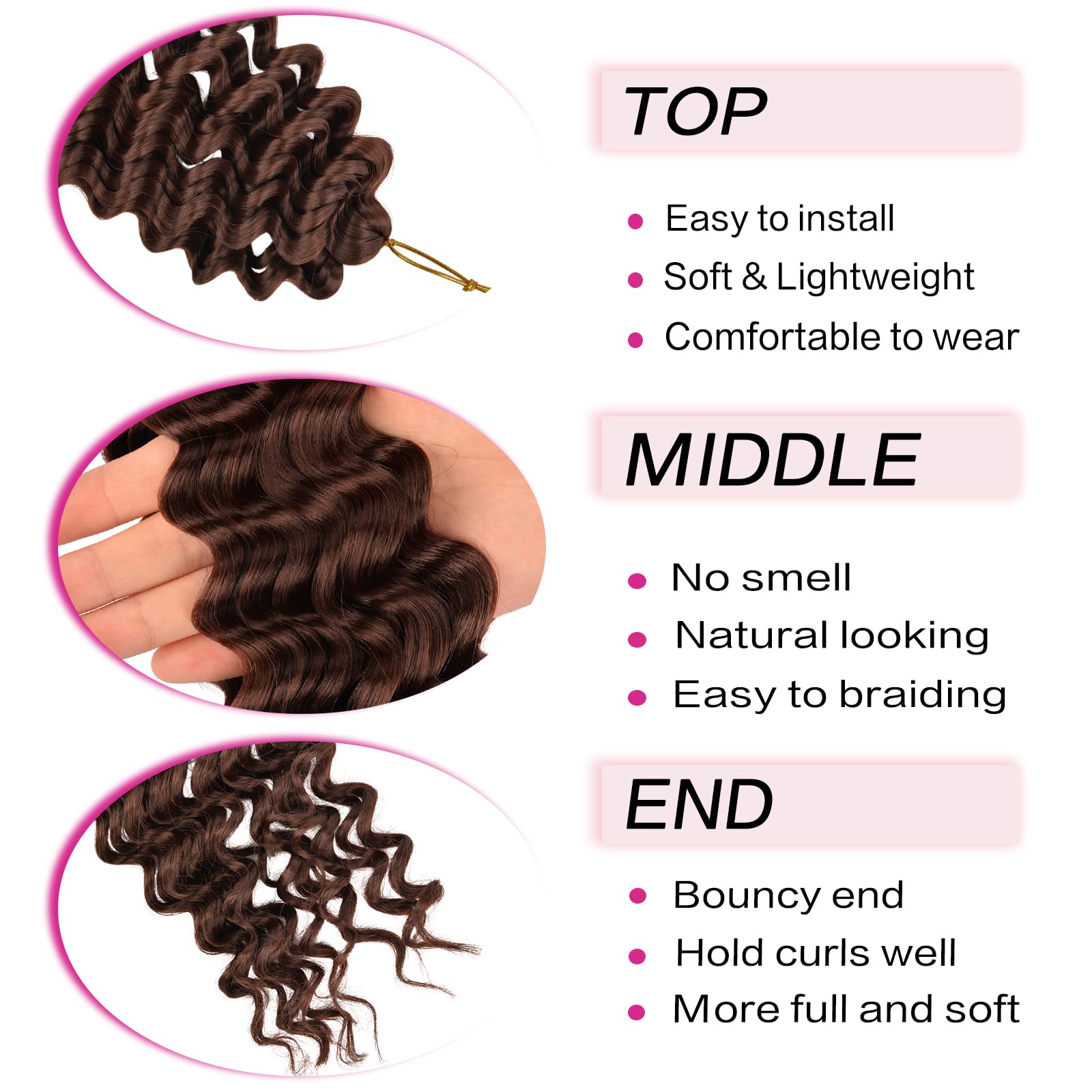 Amazon.com : Ocean Wave Crochet Hair Extensions Deep Wave Hair